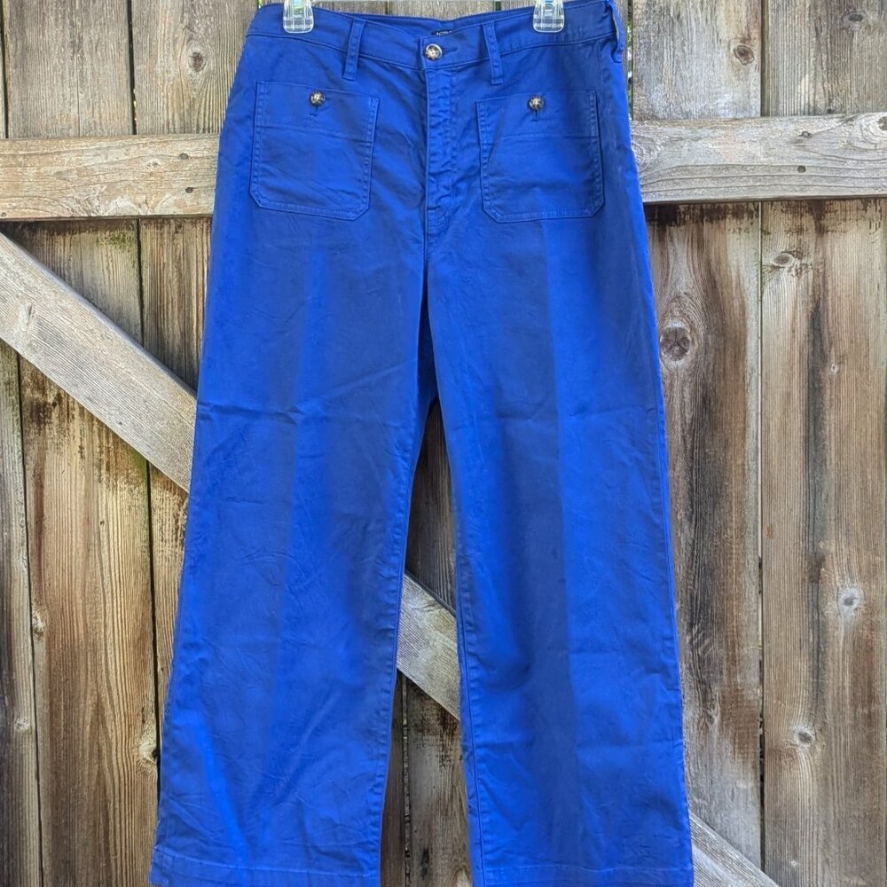 J. Crew Charley Front Pocket Kick Out Crop Pants, Blue Women's Size 30